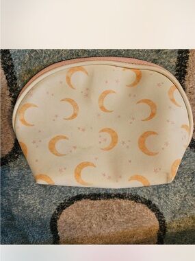 OCS design Crescent Moon Cosmetic Pouch - Cream & Peach Stars